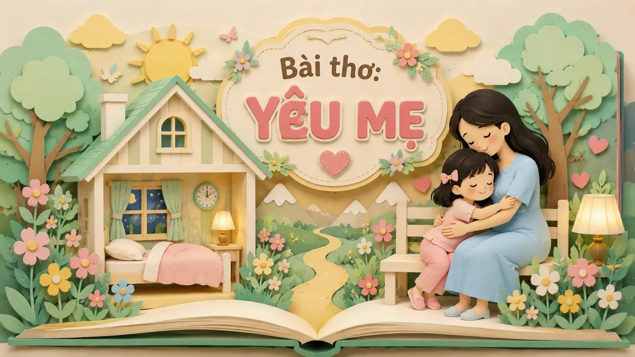 Minh họa AI cho bài thơ Yêu Mẹ
